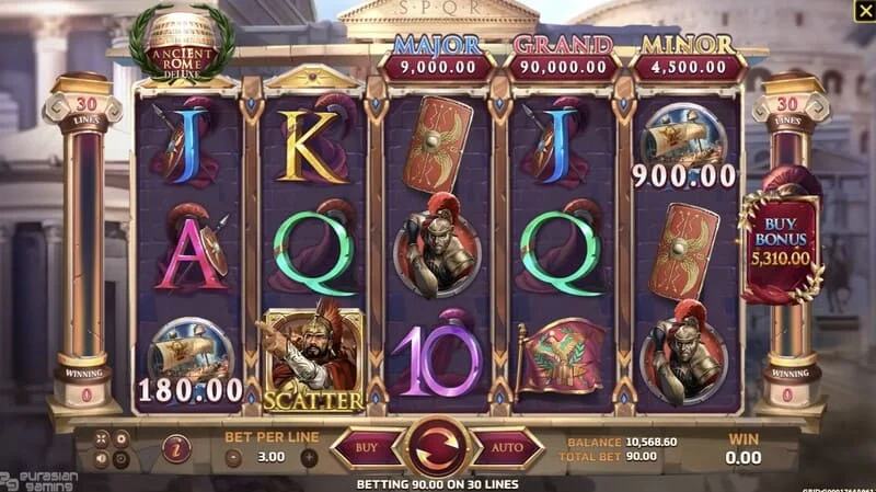 Ancient Rome Deluxe AI - бонус екран со дополнителни награди