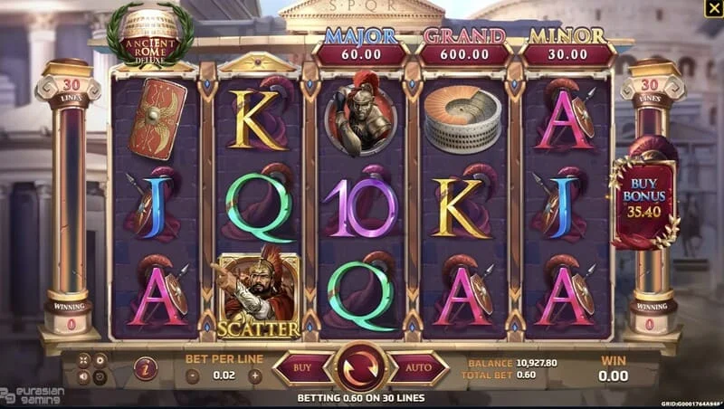 Ancient Rome Deluxe AI - Scatter и бесплатни вртења
